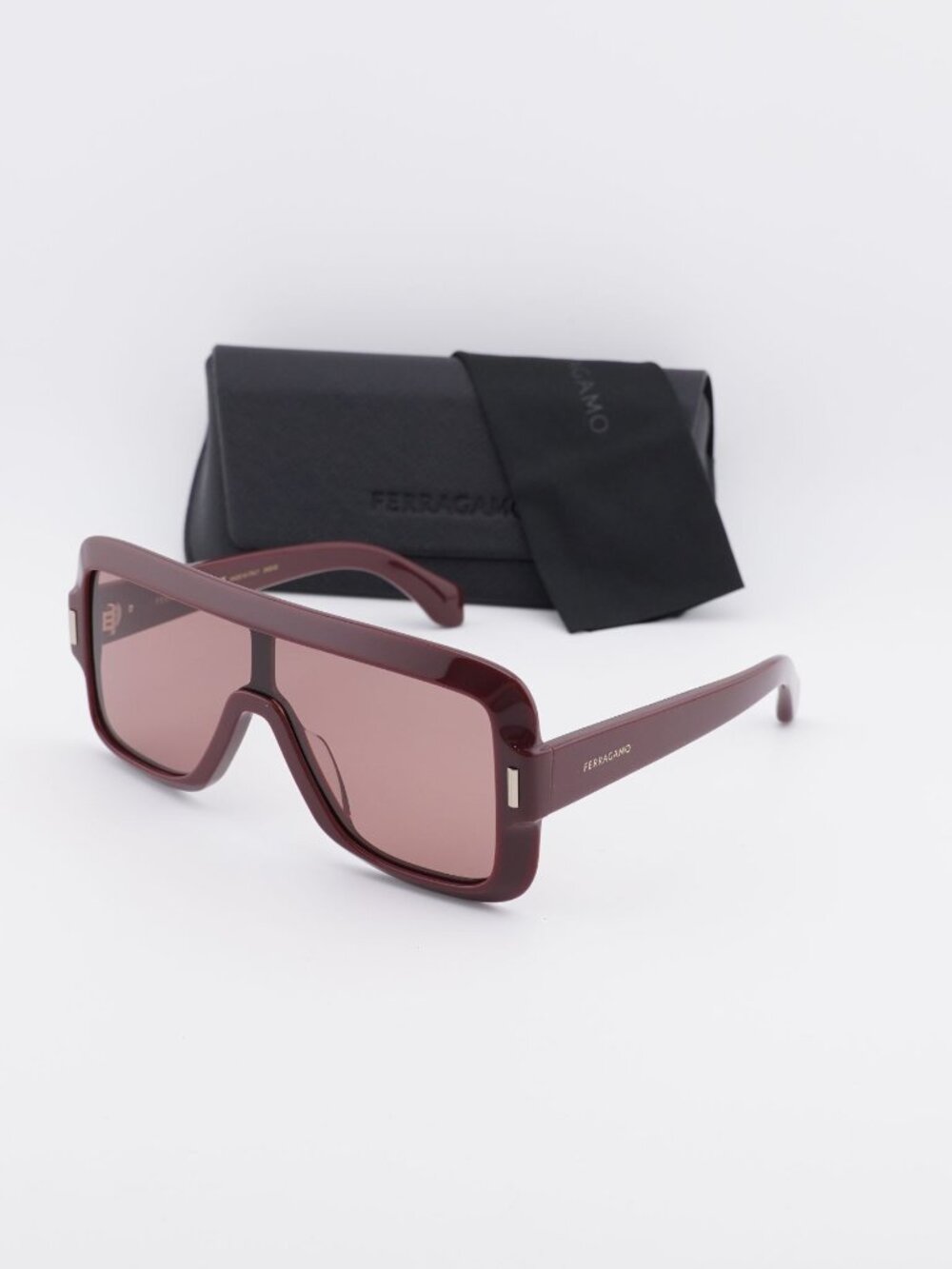 Salvatore Ferragamo SF2061SE 606 Shield Sunglasses - Burgundy / Mauve